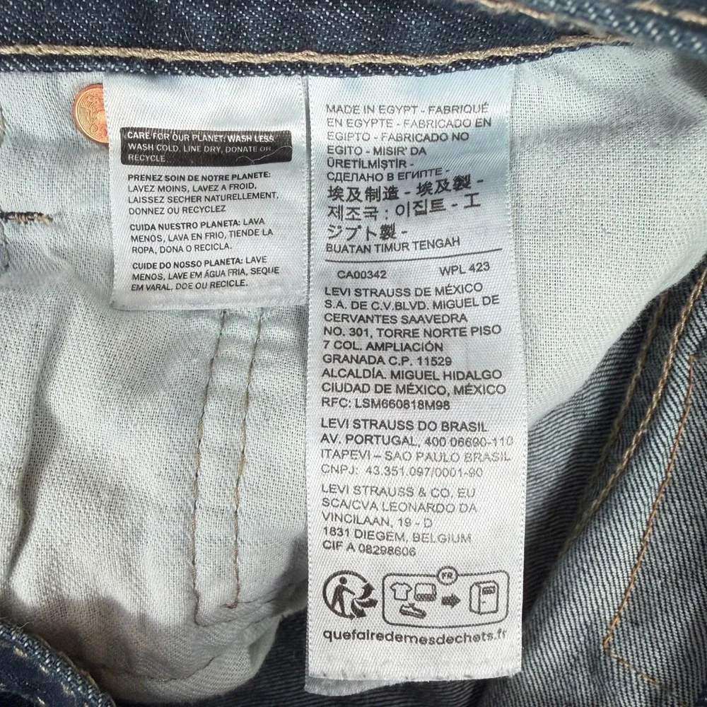 Levis 501 36x28 Original Fit Dark Wash Straight Leg Button Fly Jeans